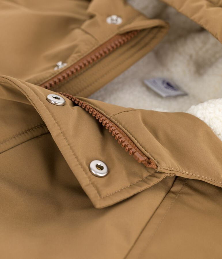 Parka enfant mi-longue unie marron