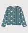 Cardigan met print voor meisjes in katoen groen BRUT/wit AVALANCHE