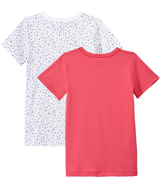 Set van 2 meisjes-T-shirts met korte mouwen wit LOT