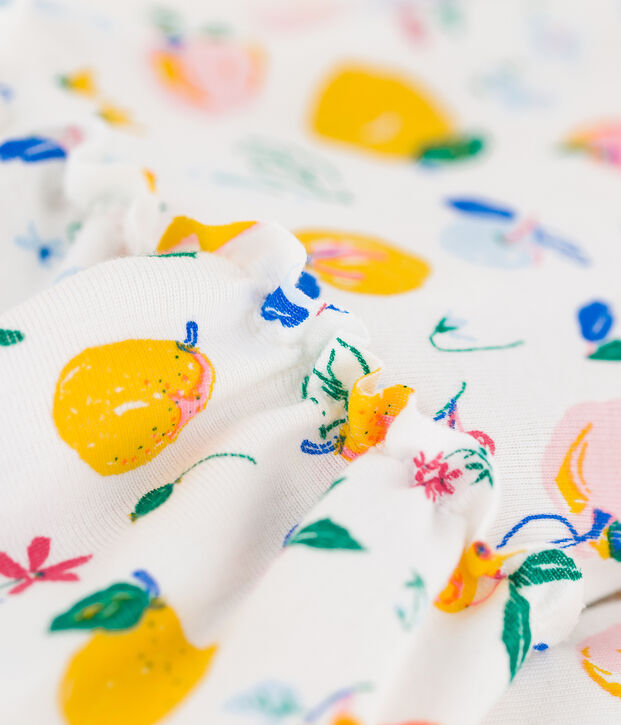 Robe sans manche en coton enfant fille blanc/multicouleur