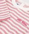 Gestreept T-shirt met lange mouwen in katoen voor baby's roze/ecru