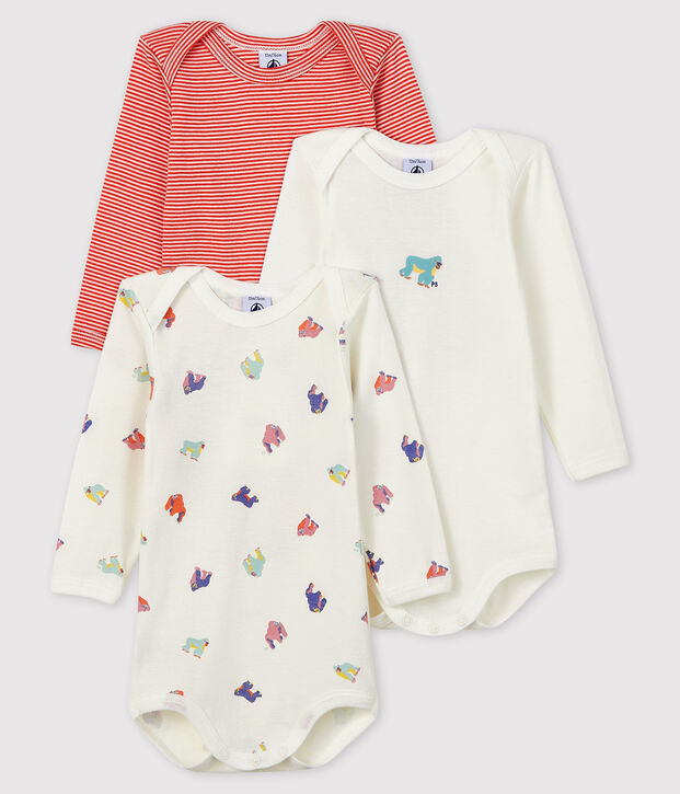 Set van 3 rompertjes met lange mouwen voor baby jongen multicouleur