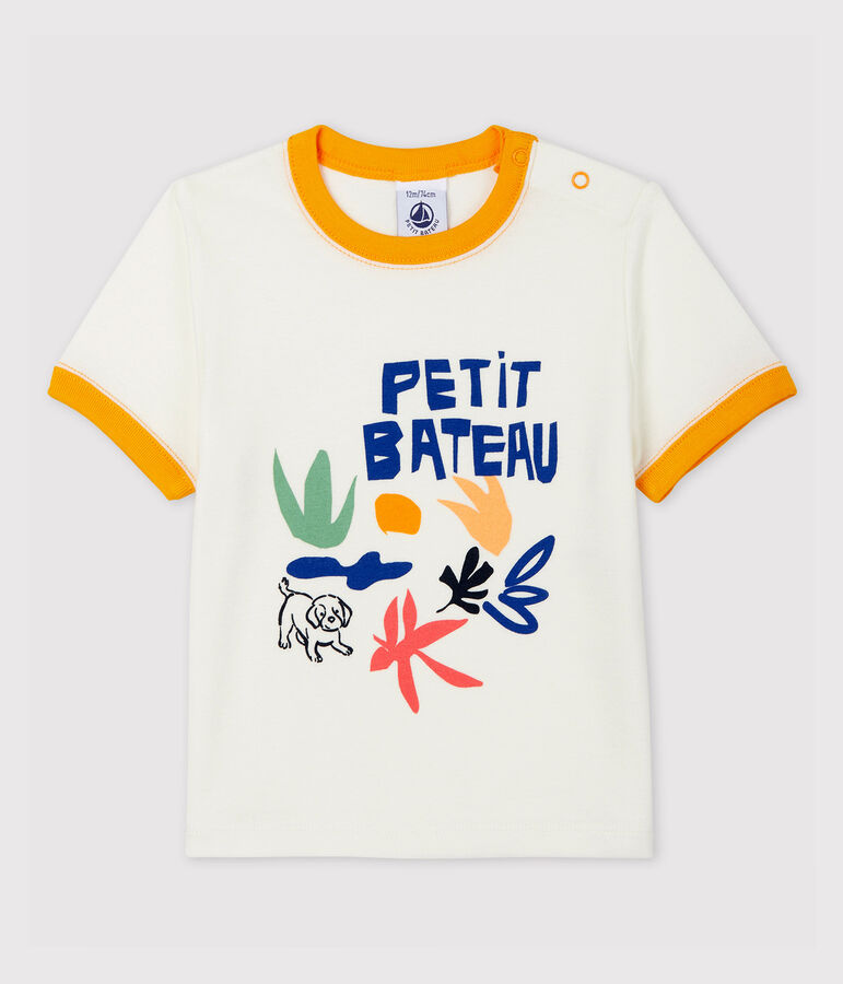 Tee-shirt en coton b&eacute;b&eacute;. blanc