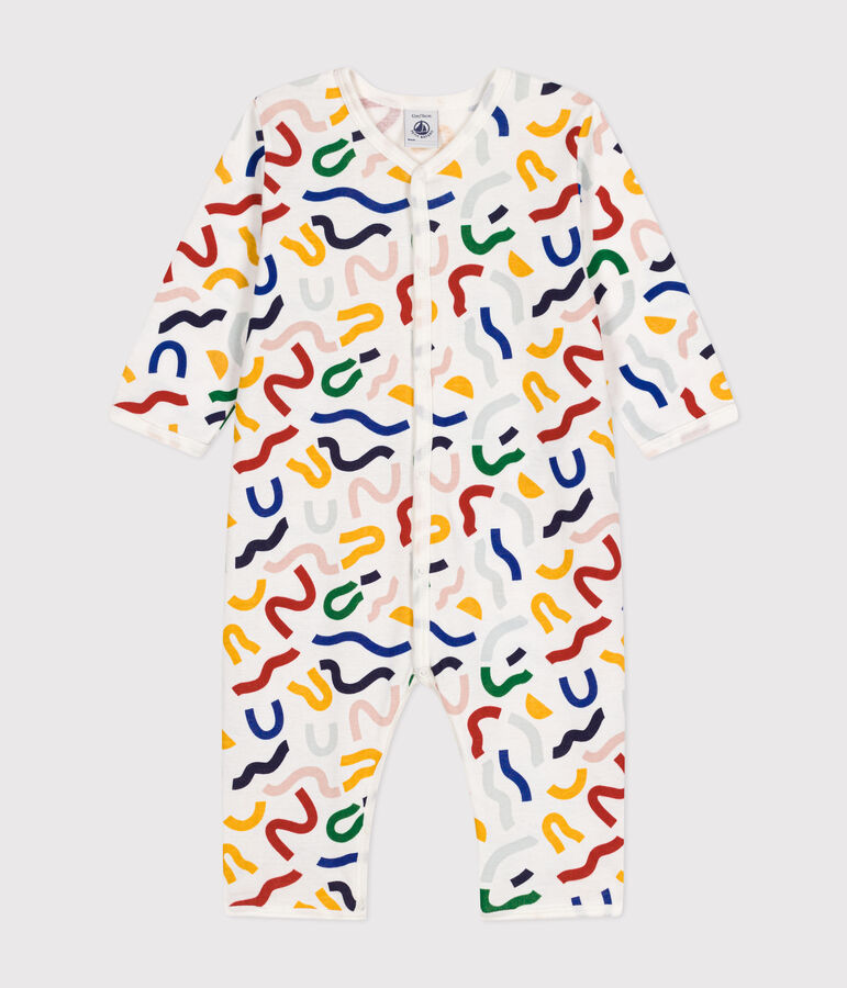 Pyjama sans pied imprim&eacute; phosphorescent en coton b&eacute;b&eacute; blanc/multicouleur
