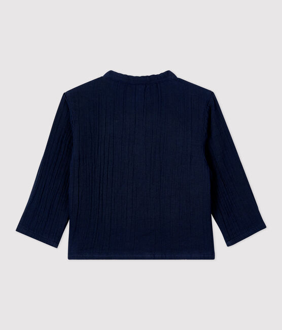 Chemise en gaze de coton bio bébé bleu SMOKING