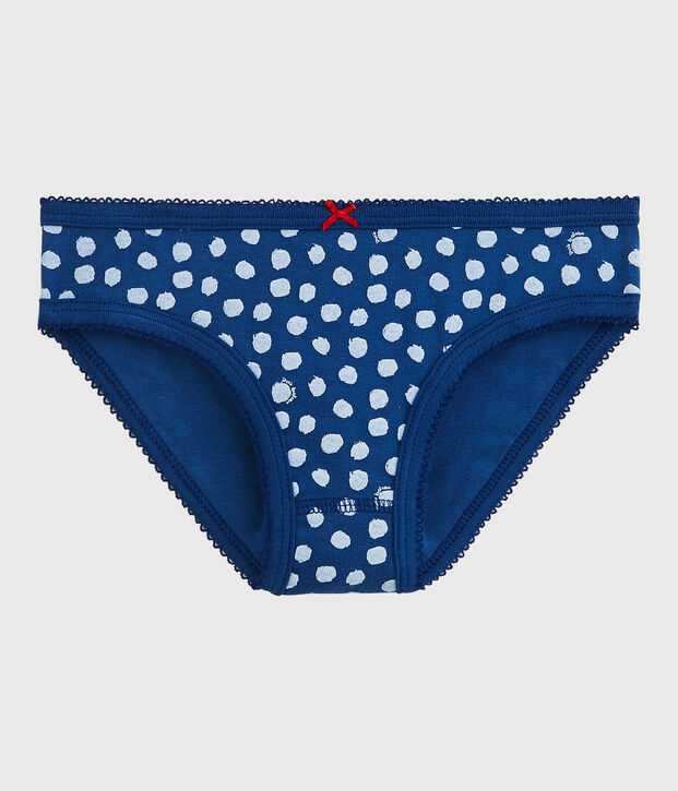 Katoenen onderbroekje voor meisjes blauw/wit