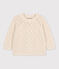 Pull tricot à torsades bébé en coton écru AVALANCHE
