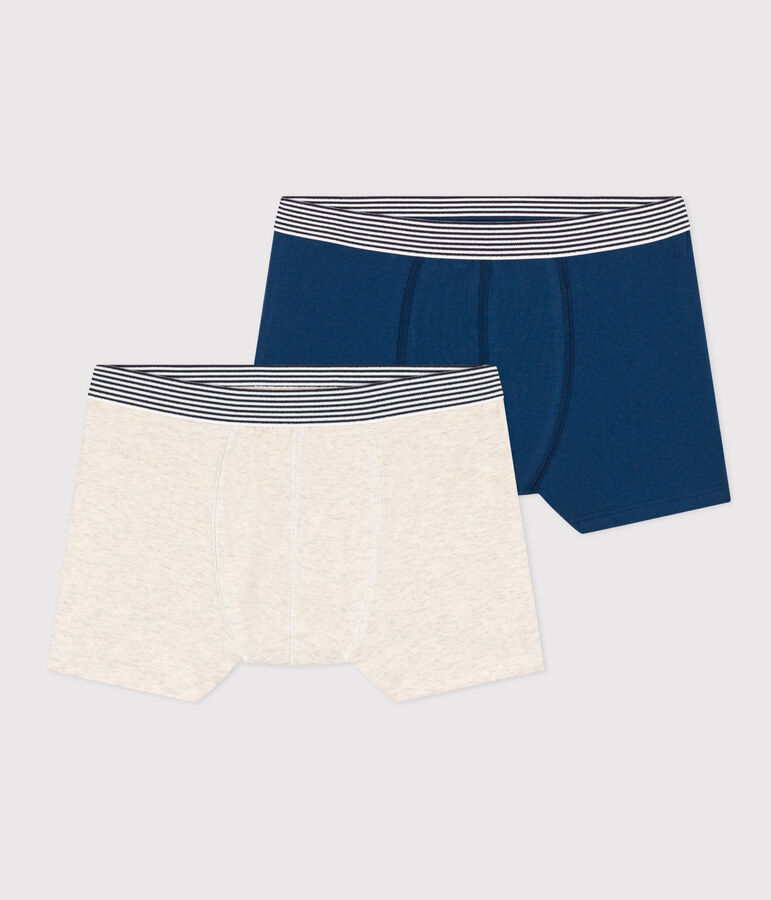Lot de 2 boxers en coton et &eacute;lasthanne gar&ccedil;on multicouleur