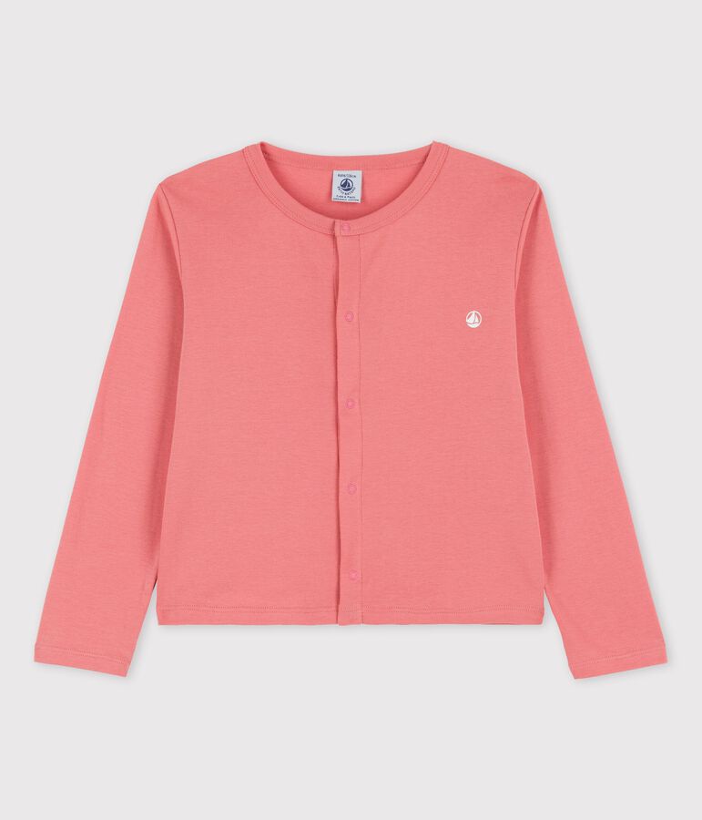 Cardigan en coton bio enfant fille rose