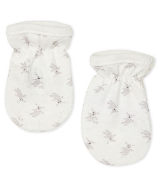 Moufles Anti Griffures Bebe En Cote Marshmallow Multico Petit Bateau