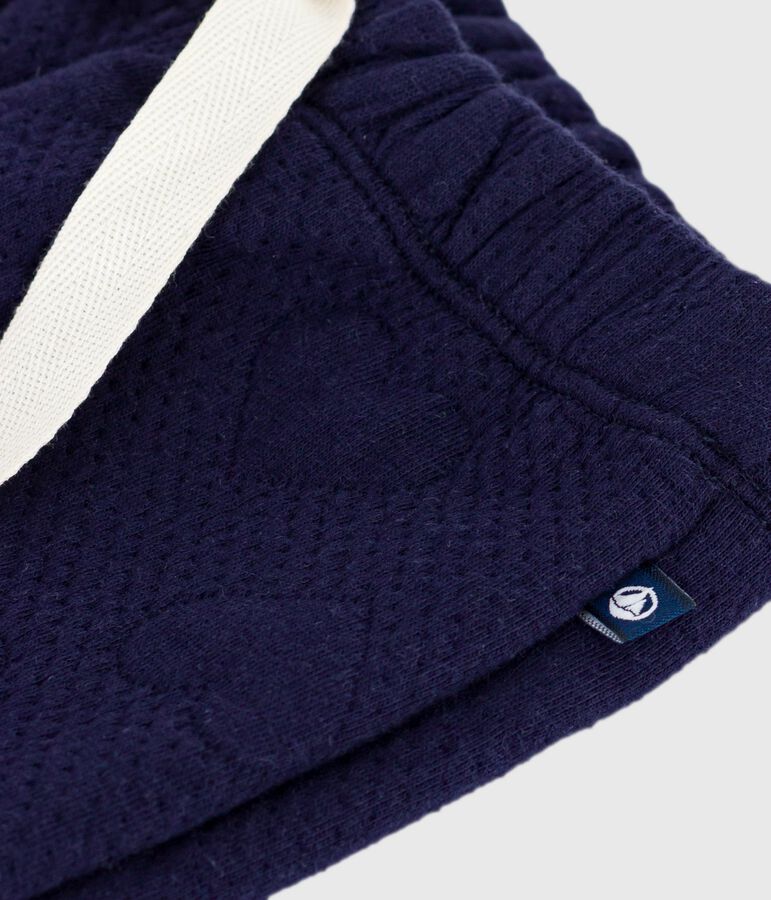 Babybroekje van dik katoen met hartjesmotief blauw