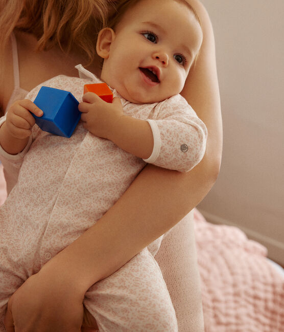 Katoenen babypyjama met bloemenprint MARSHMALLOW/ PANTY