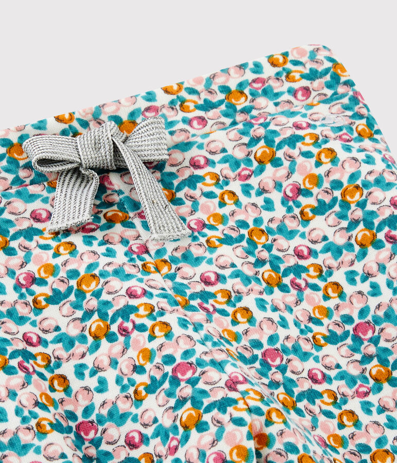 Broek babymeisje wit/multicouleur