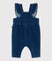 Salopette bébé en jean élasthanne à volants et jambes longues bleu DENIM MOYEN