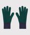 Gebreide tweekleurige handscheoenen met fleecevoering voor kinderen groen/blauw