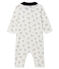 Slaappakje zonder voetjes van ribstof babyjongen wit MARSHMALLOW/ MULTICO CN
