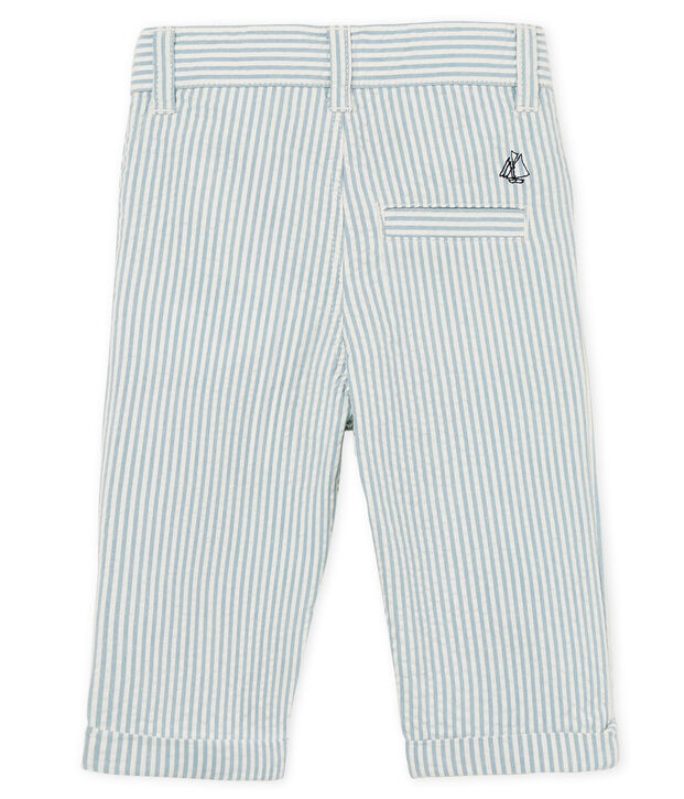Gestreepte broek voor babyjongens blauw/wit