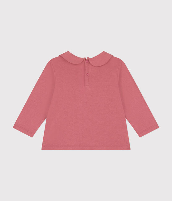 Katoenen babybloesje met kraagje roze ROSEWOOD