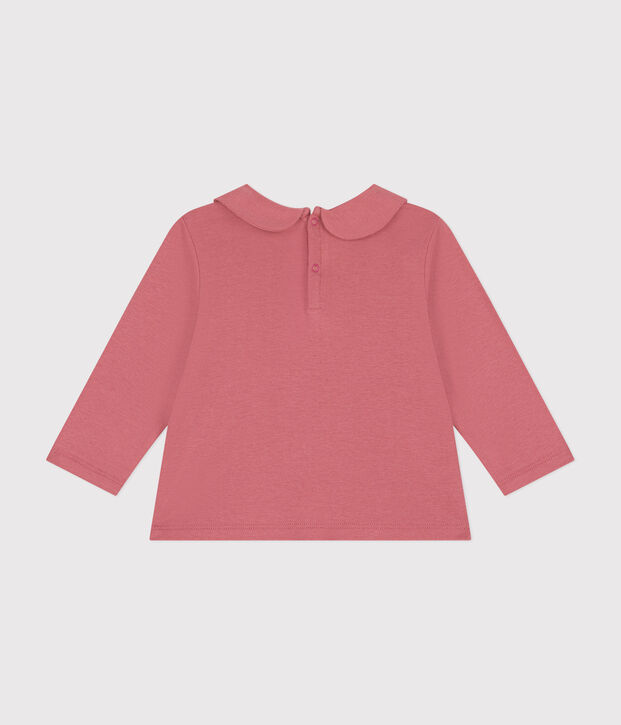 Blouse avec col en coton b&eacute;b&eacute; rose
