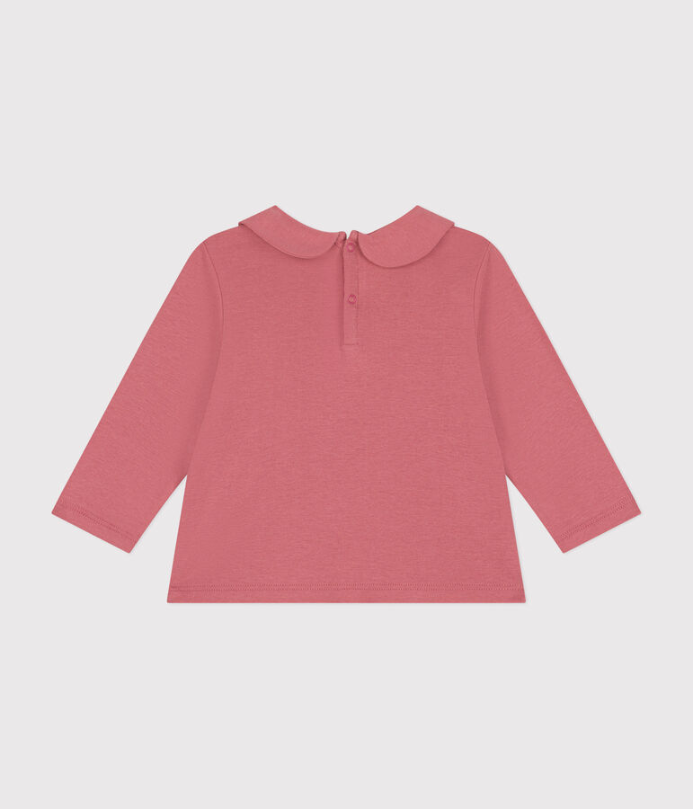 Blouse avec col en coton b&eacute;b&eacute; rose