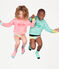 Kindersweater met capuchon van gebreide stof roze CUPCAKE/wit MARSHMALLOW