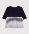 Babyjurkje met lange mouw van tubic blauw SMOKING/wit MARSHMALLOW