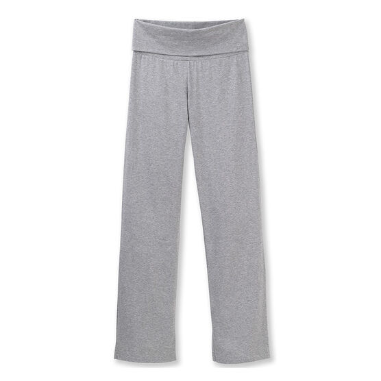 Damesjoggingbroek in effen lycrajersey grijs POUSSIERE CHINE