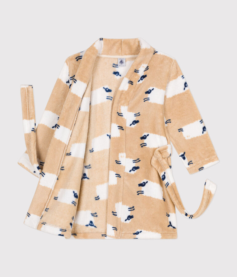 Kamerjas van fleece met print voor kinderen beige/multicouleur