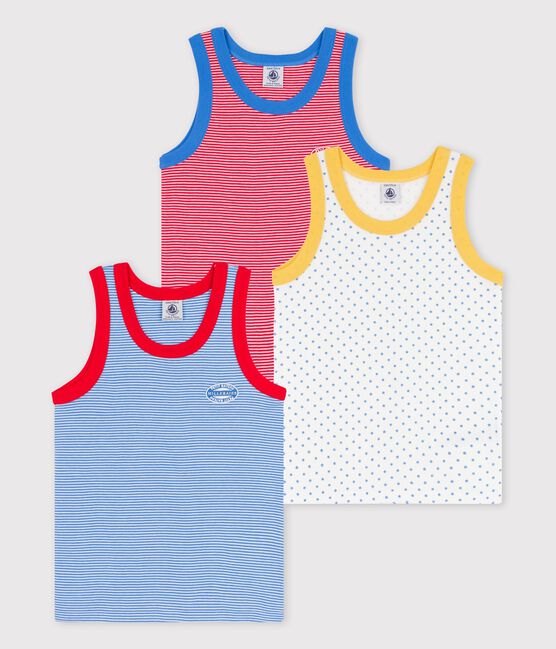 Lot de 3 débardeurs milleraies petit garçon en coton biologique variante 1