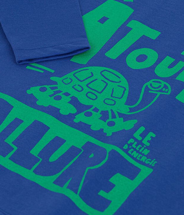 T-shirt met lange mouwen en motief voor kinderen blauw