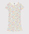 Pyjacourt fleurs en coton petite fille blanc MARSHMALLOW/blanc MULTICO