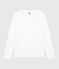Tee-shirt LE DROIT col V en coton Femme blanc ECUME
