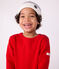 Gebreide gestreepte kindermuts met fleecevoering blauw MARSHMALLOW/ SOIR