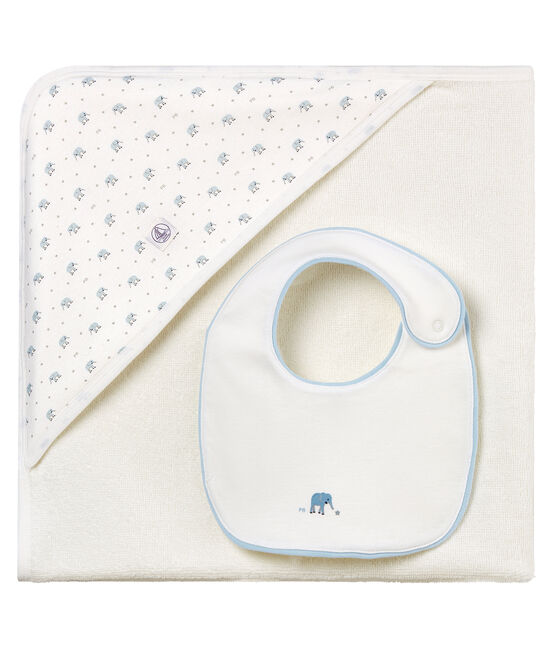 Doos met badhanddoek en slabbetje voor babyjongens variante 1