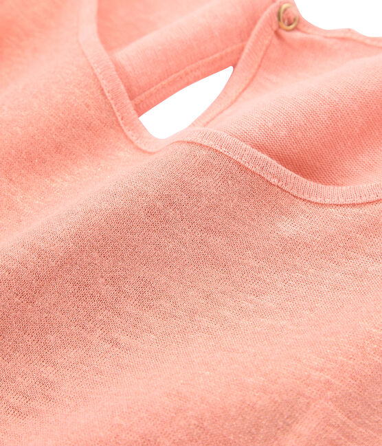Tanktop voor vrouwen van geïriseerd linnen roze ROSAKO/roze COPPER