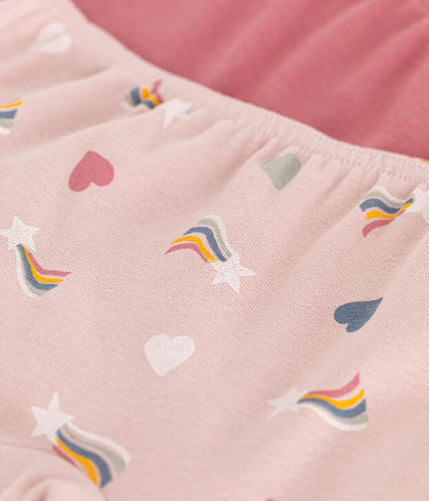 Setje met 2 katoenen shorty's met hartje voor kinderen multicouleur