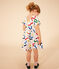 Robe imprimée manches courtes en coton enfant fille blanc MARSHMALLOW/blanc MULTICO