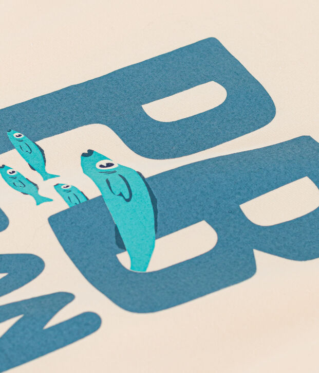 Katoenen T-shirt met korte mouwen voor jongens ecru/multicouleur
