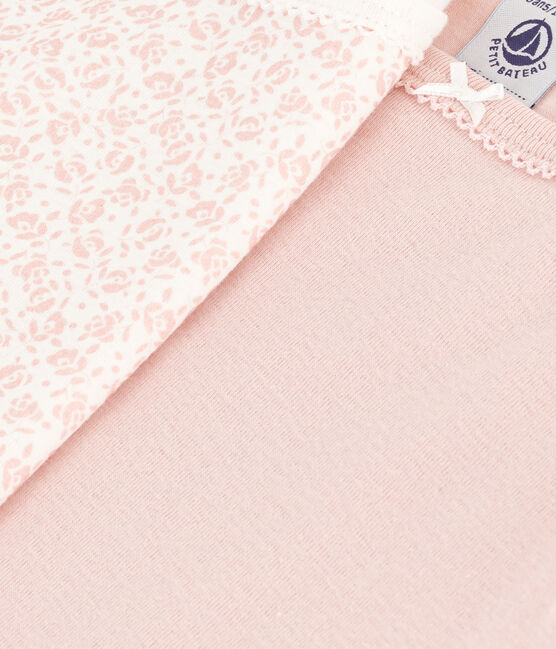 Set van 2 katoenen hemdjes met bandjes en bloemetje voor kinderen variante 1