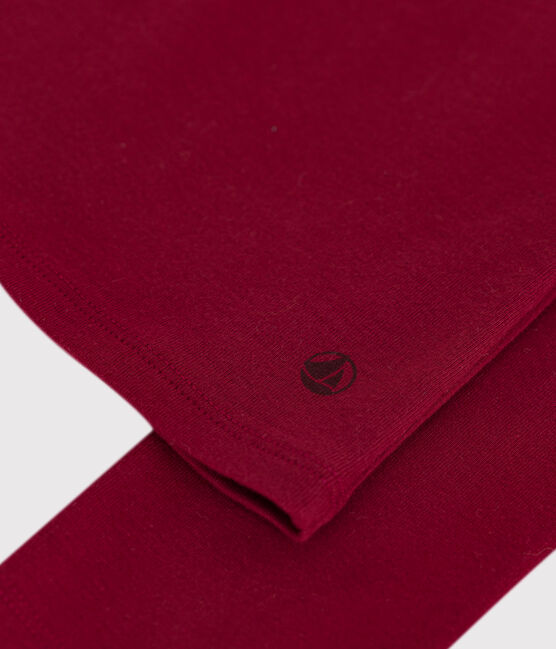 Katoenen dames-T-shirt met lange mouwen - L'Iconique AMARANTE