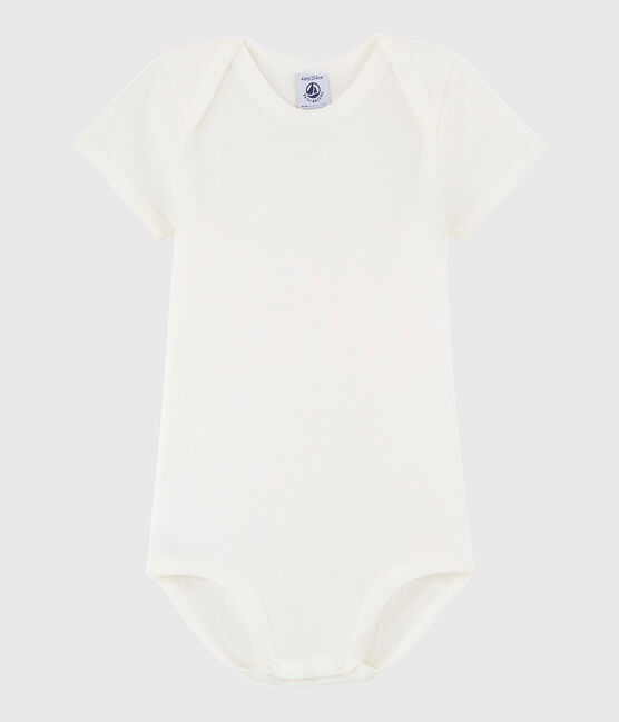 Body manches courtes bébé fille blanc Lait