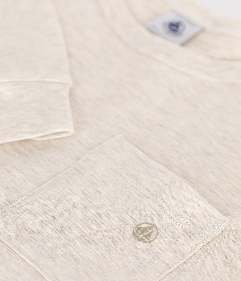 Tee-shirt manches longues en jersey flamm&eacute; enfant gar&ccedil;on beige