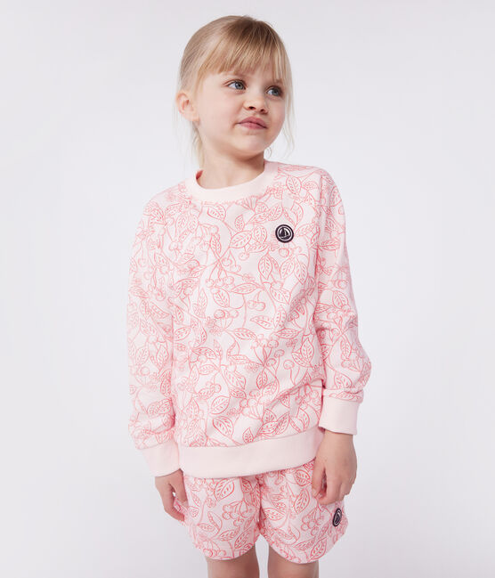 Katoenen sweatshirt met print voor kinderen roze FLEUR/ SPI