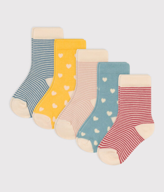 Lot de 5 paires de chaussettes cœurs en jersey de coton bébé variante 1
