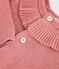 Effen babyvestje in tricot van wol en katoen met kraagje roze