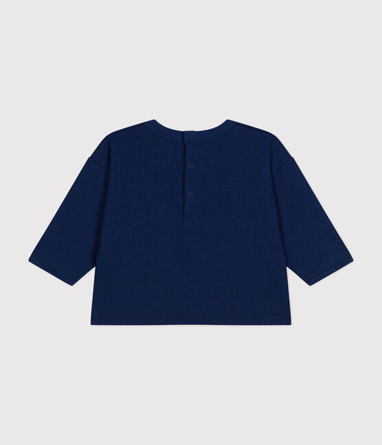 Tee-shirt manches longues en jersey fin bébé bleu MEDIEVAL