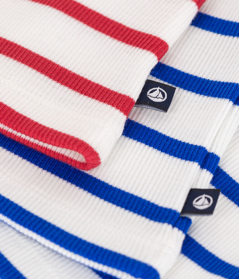 Lot de 2 d&eacute;bardeurs enfant en coton &agrave; rayures multicouleur