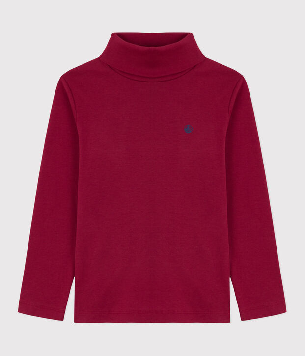 Sous-pull enfant en coton uni rouge