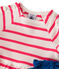 Robe bébé fille rayée wit LAIT/roze PEONY
