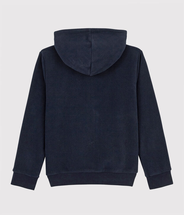 Polaire &agrave; capuche enfant fille / gar&ccedil;on bleu marine